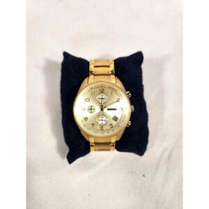Fossil DEAN FS-4402 Boyfriend Watch NWOB Chronograph Gold 6" GIFT READY